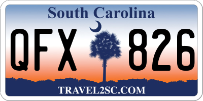 SC license plate QFX826