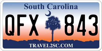 SC license plate QFX843