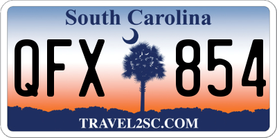 SC license plate QFX854