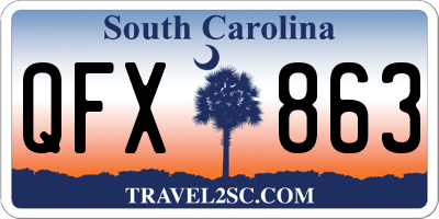 SC license plate QFX863