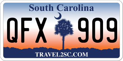 SC license plate QFX909