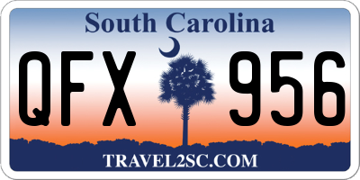 SC license plate QFX956