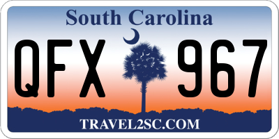 SC license plate QFX967