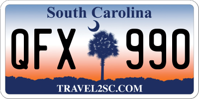 SC license plate QFX990