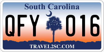 SC license plate QFY016