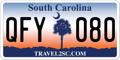 SC license plate QFY080