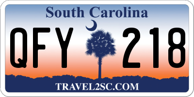 SC license plate QFY218