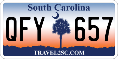 SC license plate QFY657