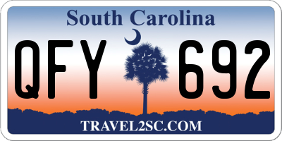 SC license plate QFY692