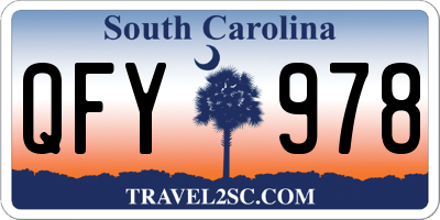 SC license plate QFY978
