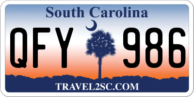 SC license plate QFY986