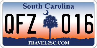 SC license plate QFZ016