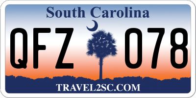 SC license plate QFZ078