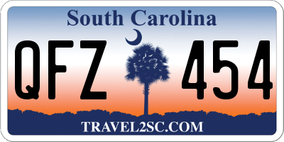 SC license plate QFZ454