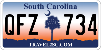 SC license plate QFZ734