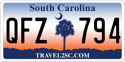 SC license plate QFZ794