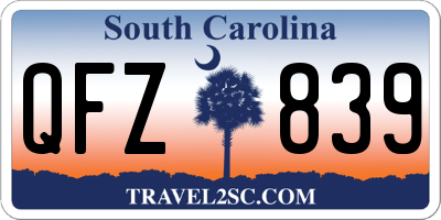 SC license plate QFZ839