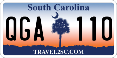 SC license plate QGA110