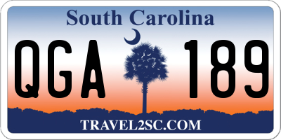 SC license plate QGA189