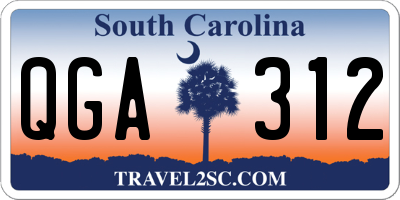 SC license plate QGA312