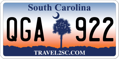 SC license plate QGA922