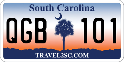 SC license plate QGB101