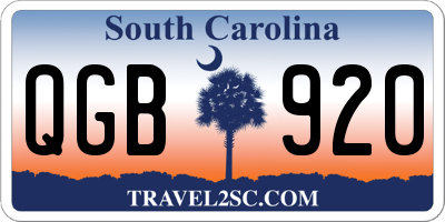 SC license plate QGB920