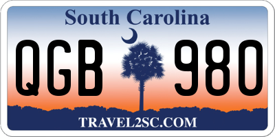 SC license plate QGB980