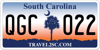 SC license plate QGC022