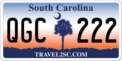 SC license plate QGC222