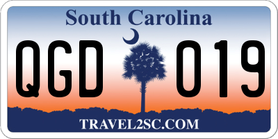 SC license plate QGD019