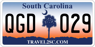SC license plate QGD029