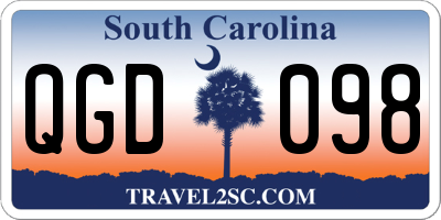 SC license plate QGD098
