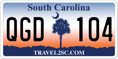 SC license plate QGD104