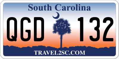 SC license plate QGD132