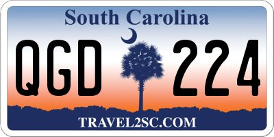 SC license plate QGD224