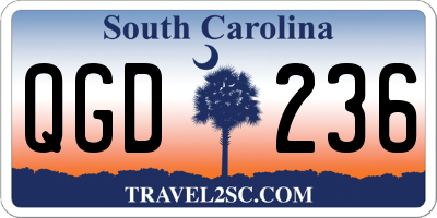 SC license plate QGD236