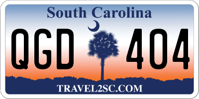 SC license plate QGD404