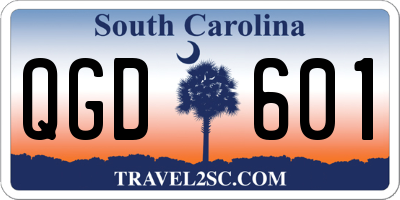 SC license plate QGD601