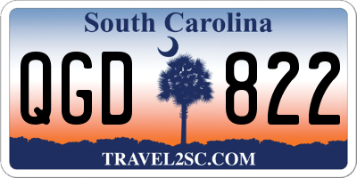 SC license plate QGD822