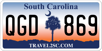 SC license plate QGD869