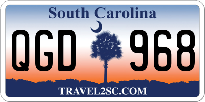 SC license plate QGD968