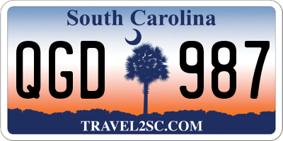 SC license plate QGD987