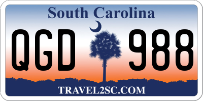 SC license plate QGD988