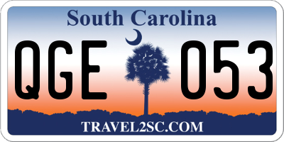 SC license plate QGE053