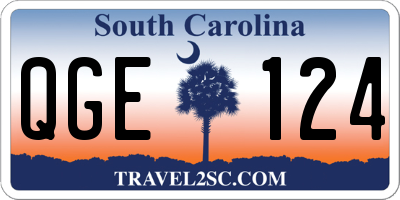 SC license plate QGE124