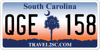 SC license plate QGE158