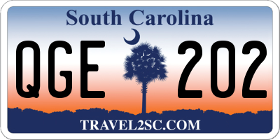 SC license plate QGE202