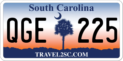 SC license plate QGE225