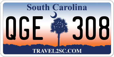 SC license plate QGE308